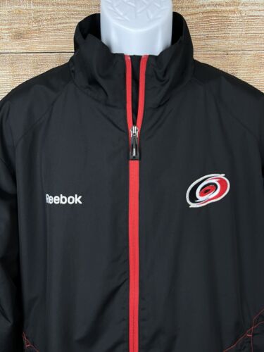 Carolina Hurricanes NHL Reebok Black Red Full Zip Jacket Mens Sz Medium Stitched - Picture 3 of 6