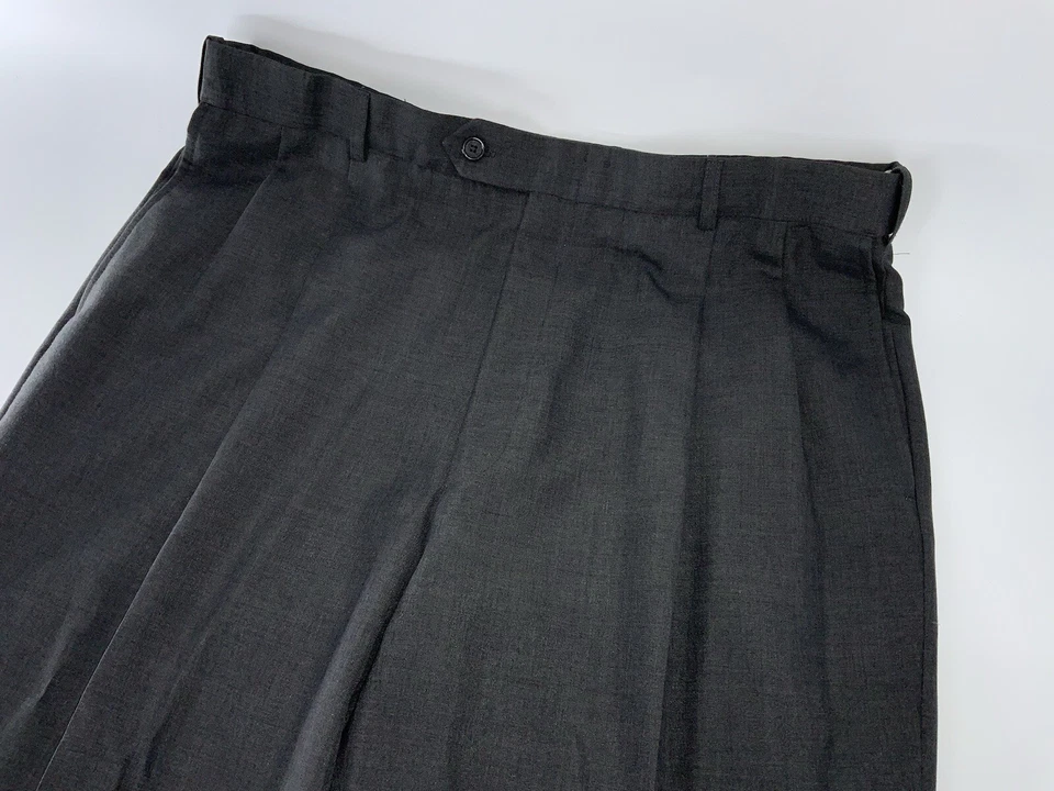 Austin Reed Pleated Dress Pants 36x31 Men Gray 100% Wool Cuffs YGI X4-35 - Image 3 of 4