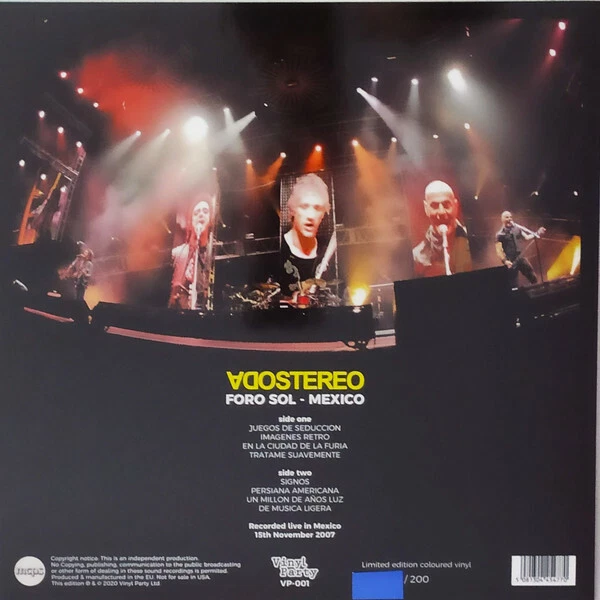 Soda Stereo Foro Sol México - Live 2007 LP Vinilo amarillo.  - Imagen 2 de 4