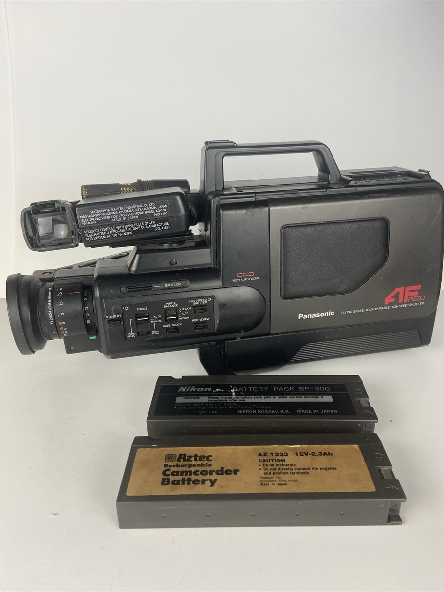Panasonic AG-170 AF Piezo Pro VHS Movie Camera Camcorder w/2
