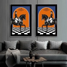 Set of 2 Hermès Horse Art Pieces Canvas wall...