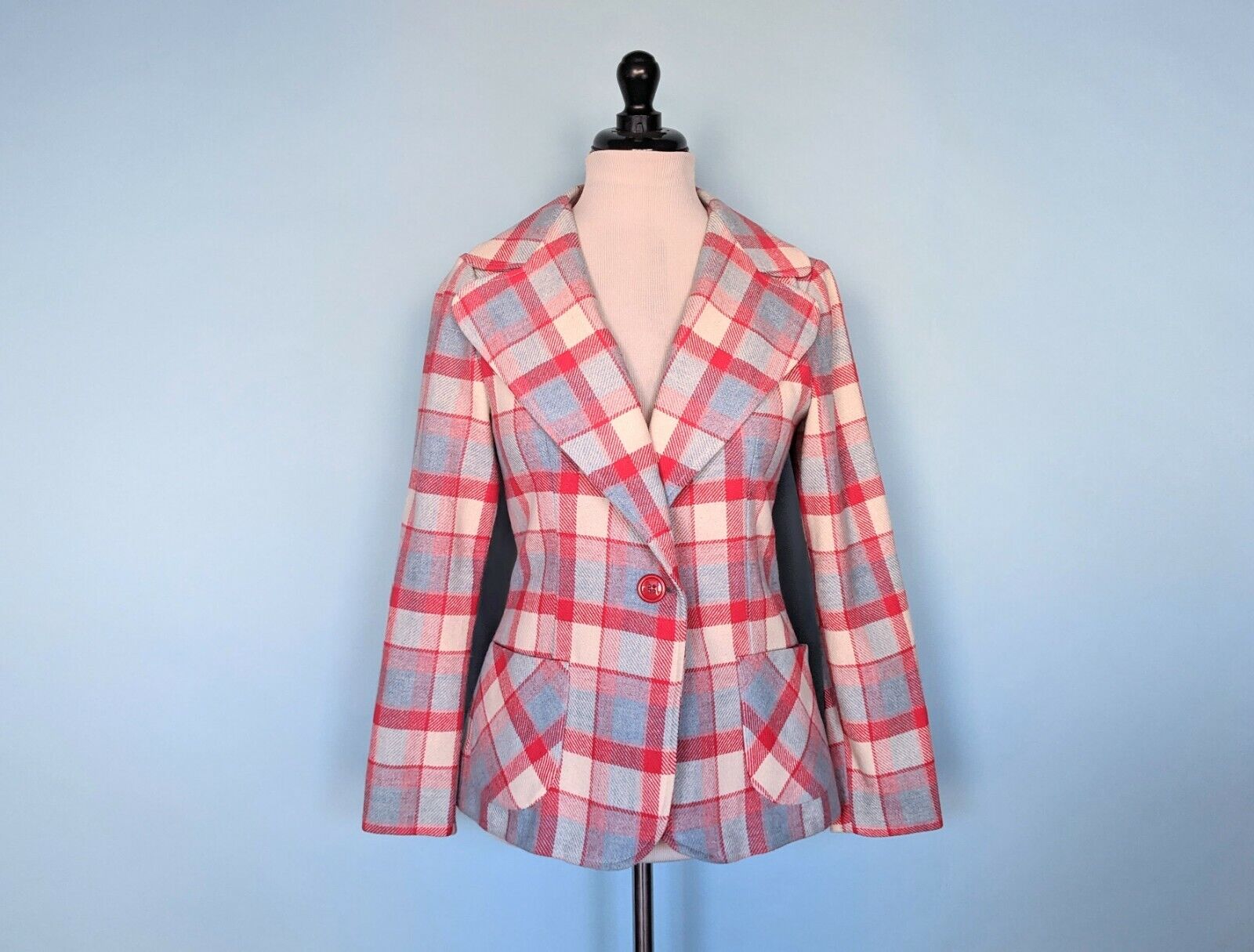 Vintage 70s Jonathan Logan Plaid Cheap bargain Jacket Tailore Suit 1970s Wool Max 87% OFF