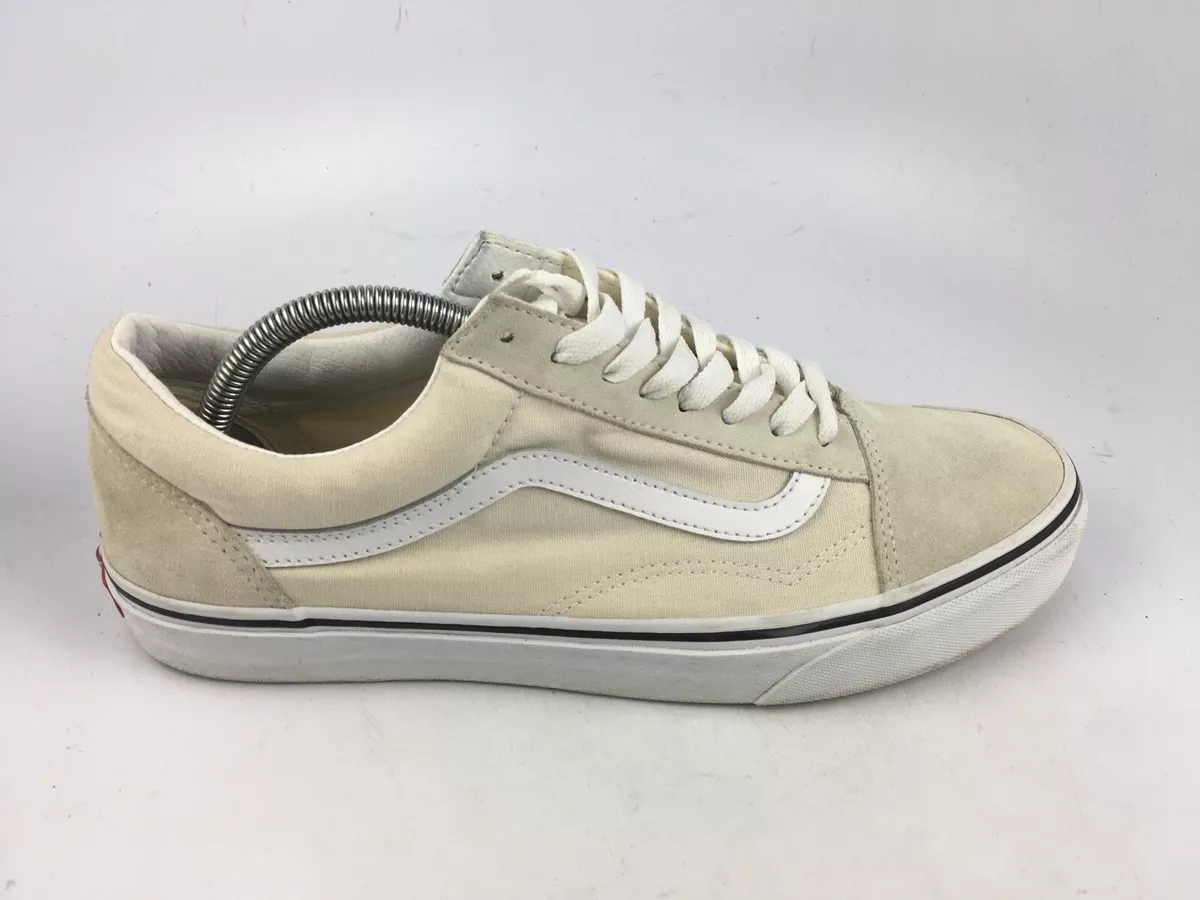 VANS the Wall “Old Skate Suede Canvas Beige/ White Sz 10 eBay