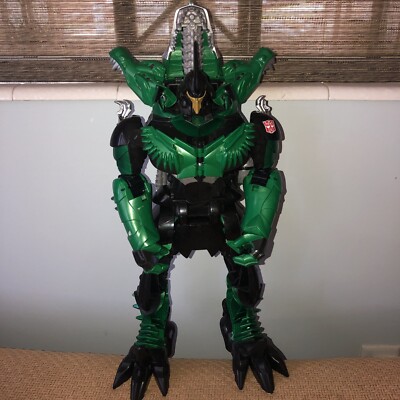 Transformers Stomp Chomp Grimlock Green Dinosaur Sounds 20” No Tail Toys R  Us Ex