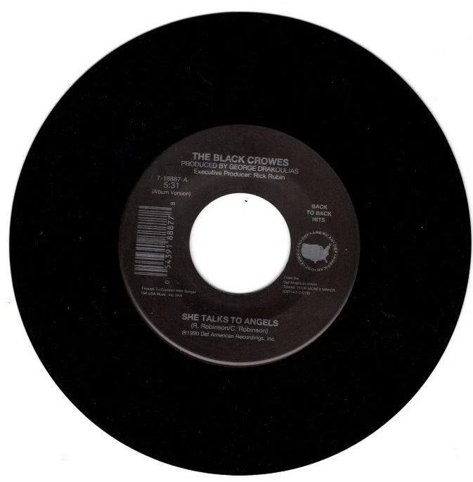 Black Crowes - Hard to Handle / She Talks to Angels 7" 45 RPM Single - Image 2 of 4
