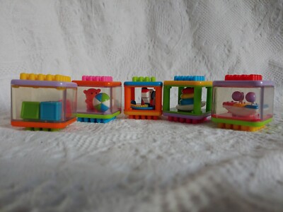 Lot 5 Fisher Price Peek A Blocks Classic Toys Stacking Knobs