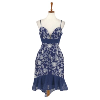 green emerald velvet dress Lucie Midi Dress in Bloom Embroidery Black main image 0