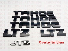 Matte Black Overlay EMBLEM Fit TAHOE Nameplate Letter for GM 07-20 Chevrolet LTZ