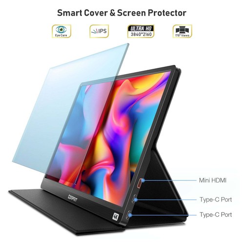 Portable Monitor, 3840×2160 15.6'' FHD 4K Laptop Monitor IPS Display with PC US - Picture 4 of 8