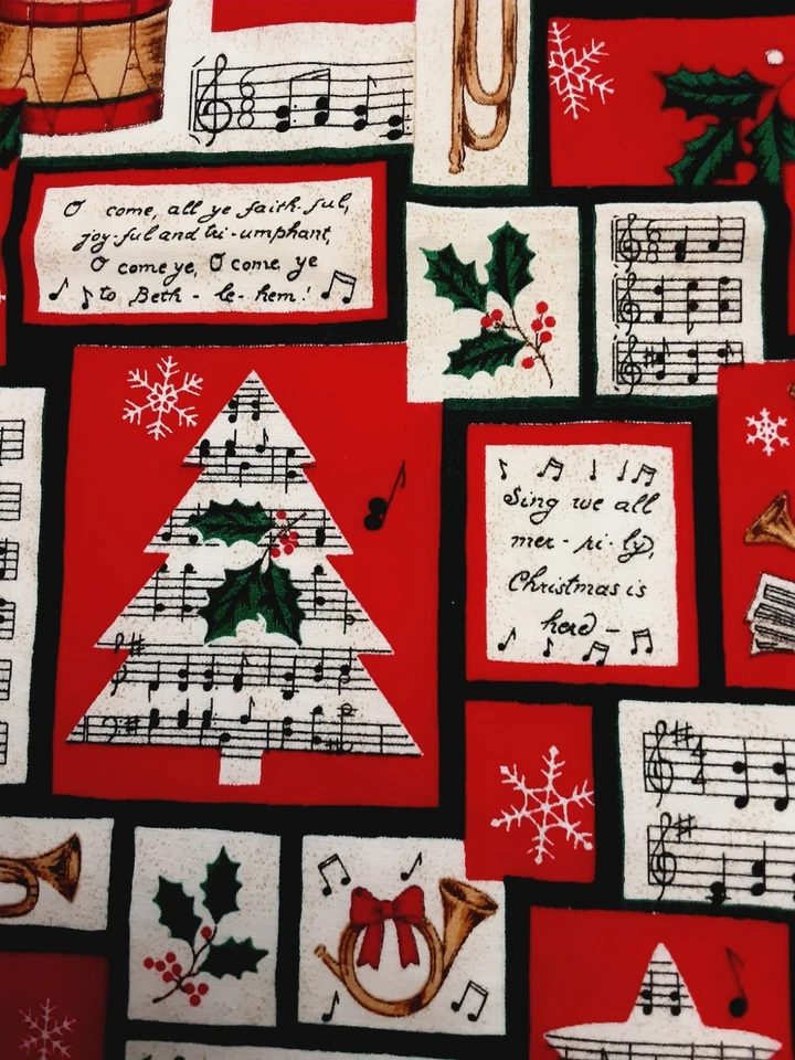 Fabric Traditions 3 yds x 44 CHRISTMAS Holiday Music Hollies 1997 - Image 3 of 4