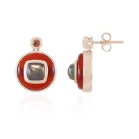 Cavill Karneol Ohrringe 11,38Ct RoséVergoldet 925 Silber Damen Rund