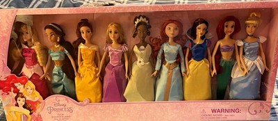 Disney Princess 11in Doll Gift Set 9pc Merida Jasmine Belle Rapunzel Ariel