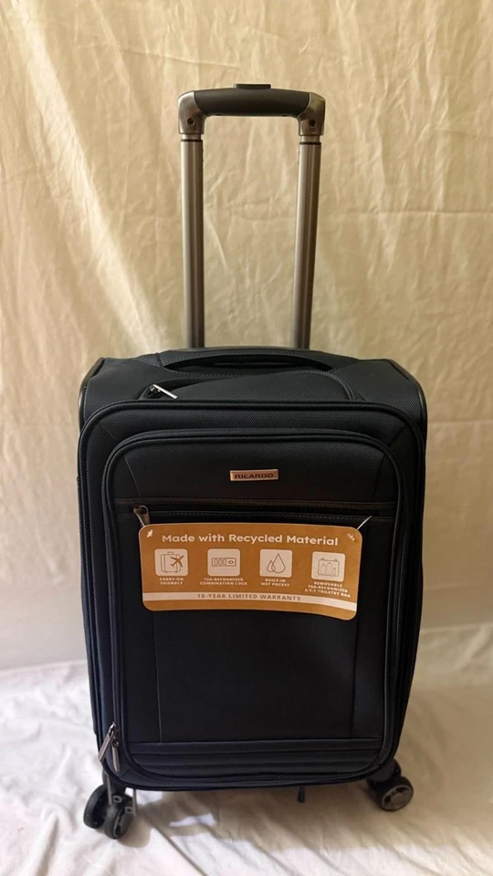 Ricardo Avalon Soft 20" Carry-on Spinner Suitcase Strom Blue Luggage TSA Lock - Image 3 of 4