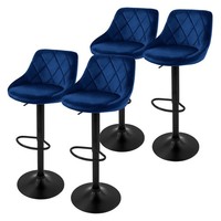 4Er Set Barhocker HöHenverstellbar Drehbar Barstuhl Samt Bistrohocker FußStüTze