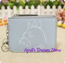 Line Drawing Totoro ID Cardholder Coin Purse Keychain Wallet