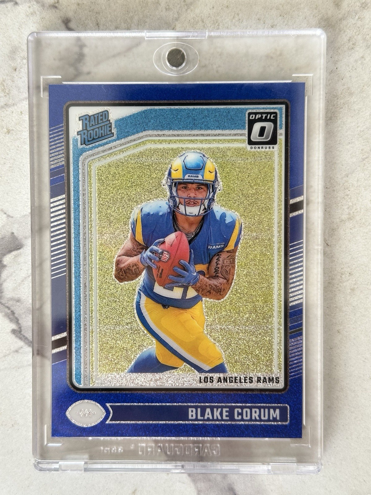 2024 Panini Donruss Optic - Rated Rookie Blake Corum #208 Blue Glitter Prizm...