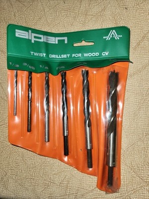 6 Piece Alpen Twist Drillset for Wood CV - Made in Austria