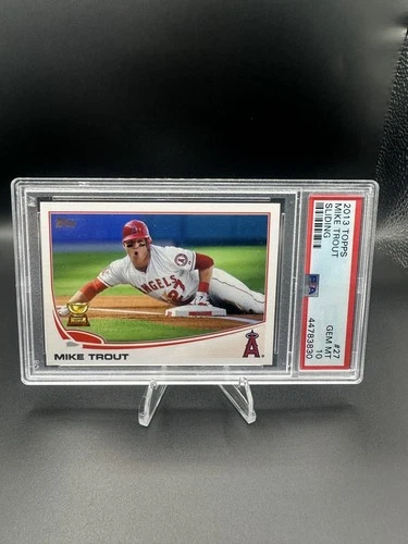 2013 Topps #27 Mike Trout Sliding Angels PSA 10 MVP Rookie Cup
