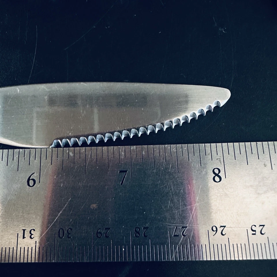 Juego de 12 cuchillos de cena de cubiertos de acero inoxidable de colección para carne lisos simples Foto 3 de 3