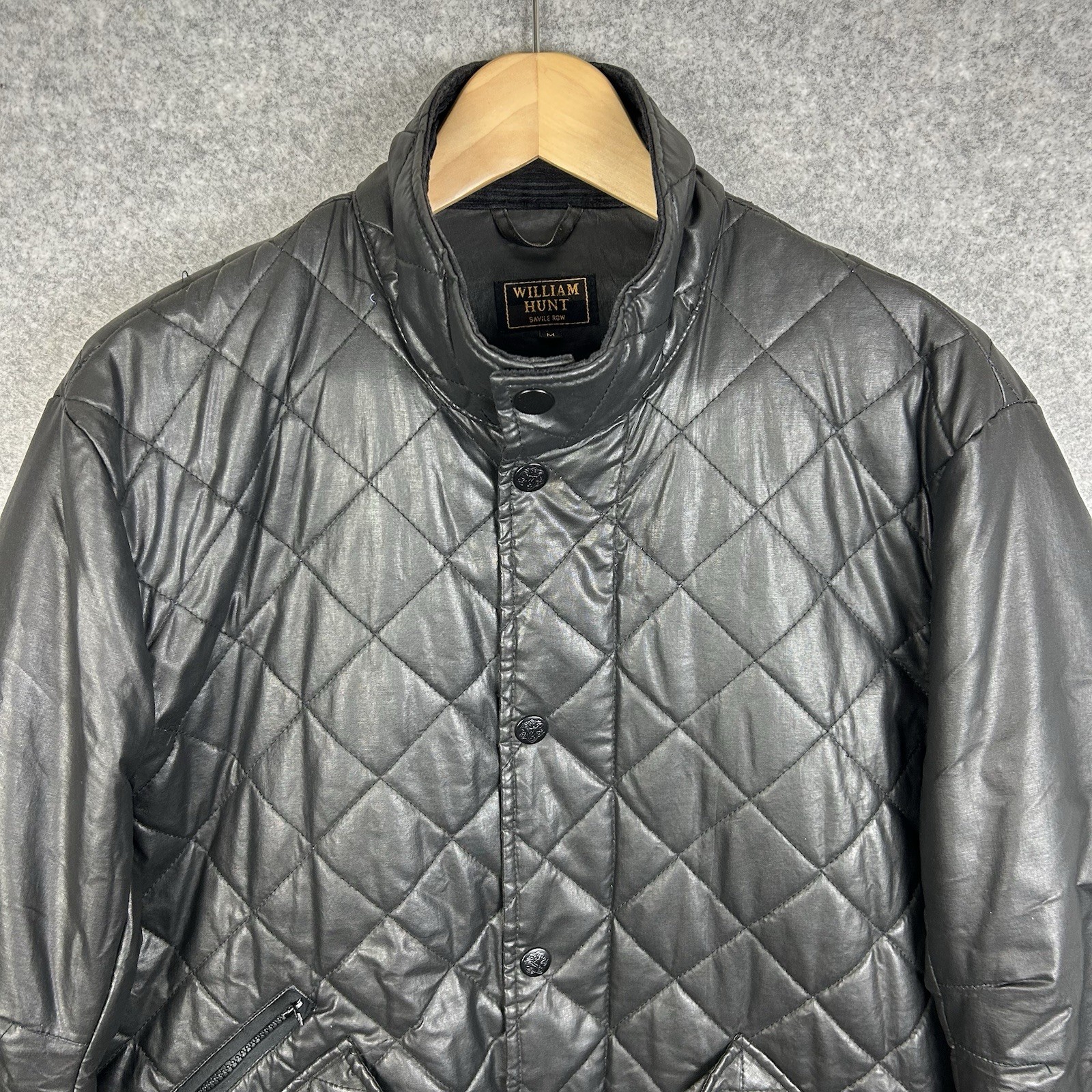 FILA Giacca trapuntata William Hunt Savile Row uomo grande L nera imbottita impermeabile foderata