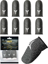 8 Pack Gaming Finger Sleeves for Mobile Gaming, 0.3Mm Silver Fiber, Smooth Opera