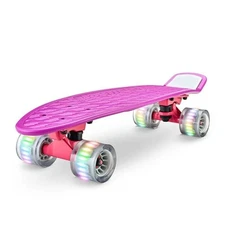 Hurtle Mini Cruiser Skateboard Double Kick Tails Durable Anti-Slip PP Manual