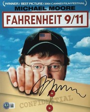 MICHAEL MOORE Signed 8x10 Photo FILMMAKER Authentic Autograph Beckett BAS COA
