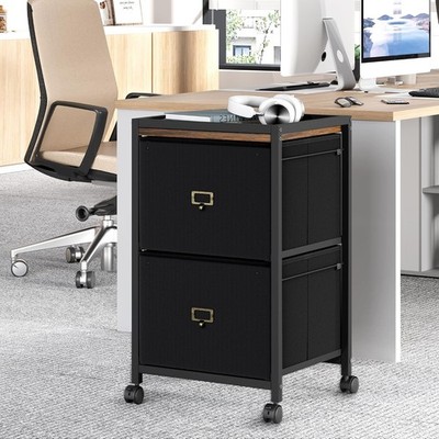 2 Drawer Mobile File Cabinet, Rolling Printer Stand, Vertical Filing Cabinet