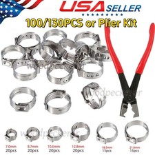 100130x Hose Clamp Single Ear Car Fuel Hose Clamp Set And 1pc Hose Clamp Plier