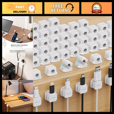 48 Pack Magnetic Cable Clip Organizer - Adhesive Cord Holder for Home  Office