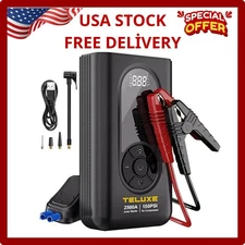 TELUXE Jump Starter with Air Compressor, 2500A 150PSI Car Battery Black