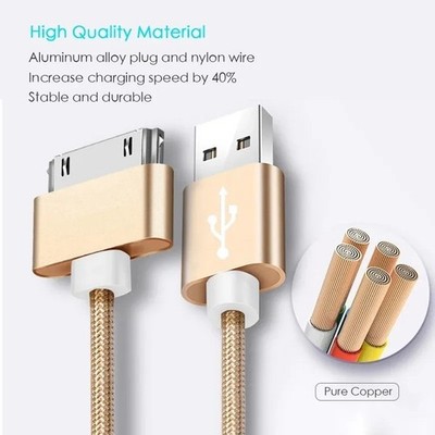 For iPhone 4 4S 4G 3GS 2G iPod Touch USB Charger Charging Cable Cord White