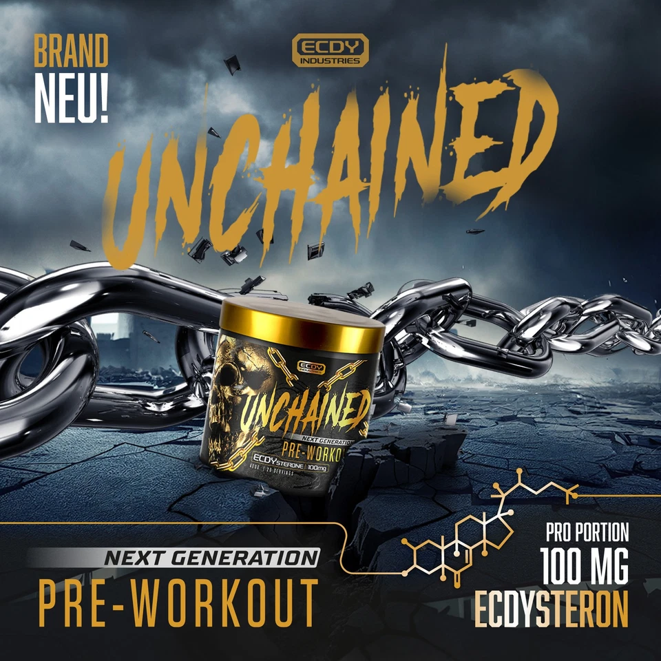 Pre Workout Booster Ecdysterone 400g Pulver Koffein Pump - UNCHAINED Lemon Lime - Bild 2 von 4