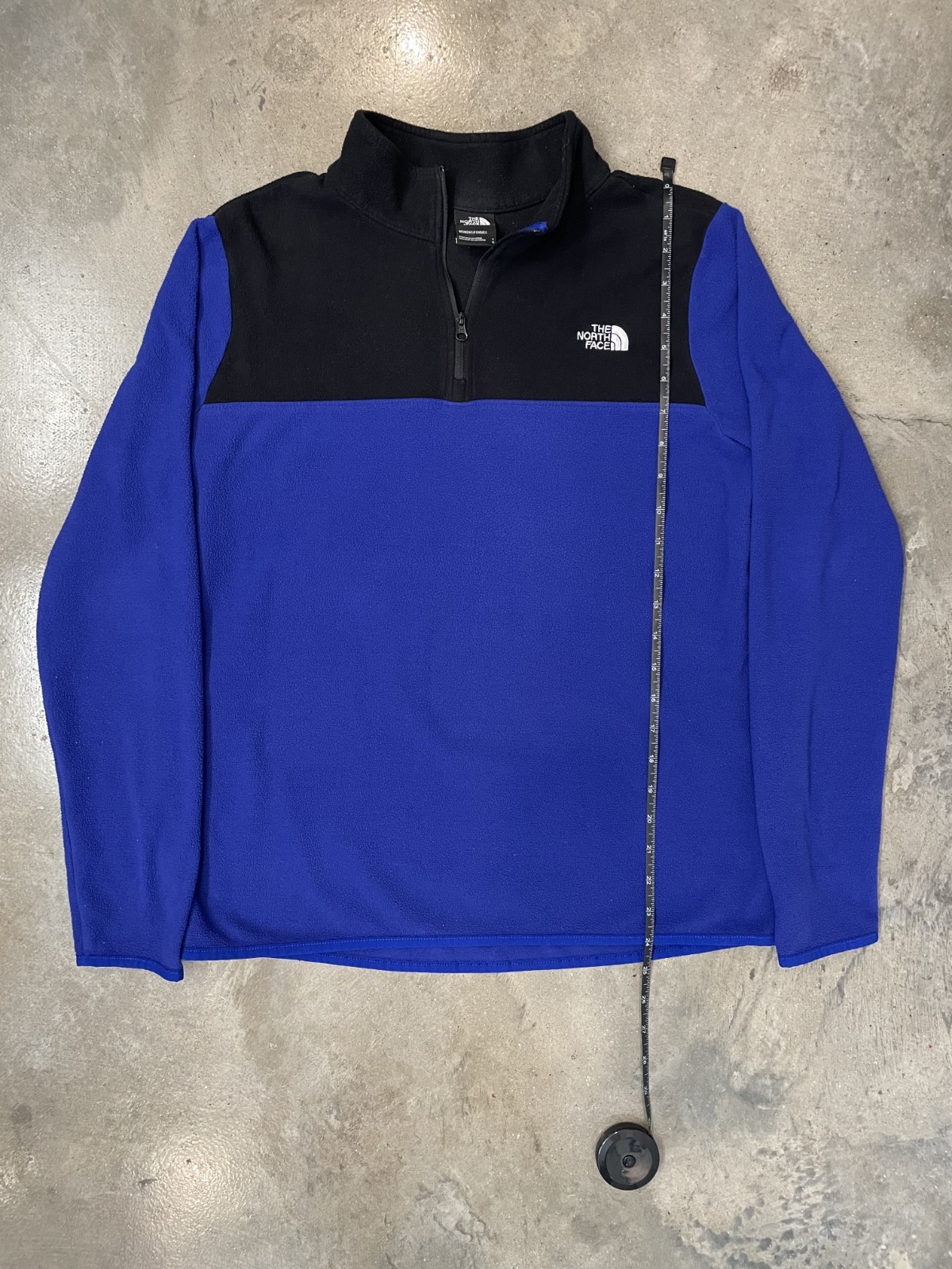 North Face Fleece 1/4 Zip Women L Blue Black Colorblock Jacket Outdoor Hiking thumbnail 6