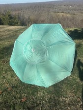 6 ft Beach Umbrella Wind Vent UPF 50 Mint Green Adjustable Tilt, Carry Bag