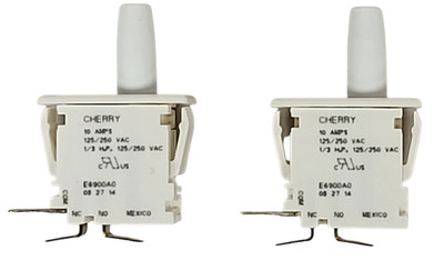 2 PACK Cherry 0E6900A0 White Switch Pushbutton 10A 125/250 Vac Quick Connect