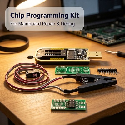 CH341A SOIC8 SOP8 Flash Chip EEPROM Programmer IC BIOS Test Clips 24 25 Series
