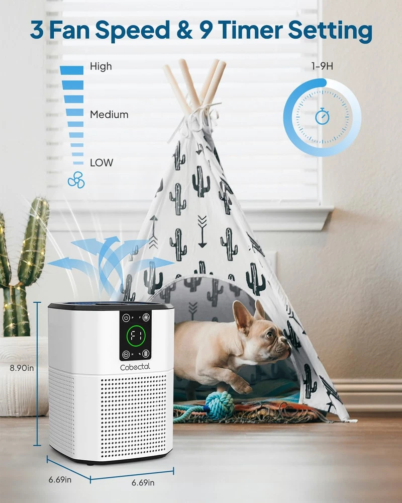 Cobectal H13 True HEPA Air Purifier for Home Bedroom Office