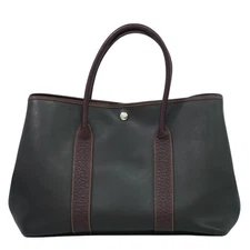 HERMES Garden Party PM Amazonia Tote Handbag Dark Brown