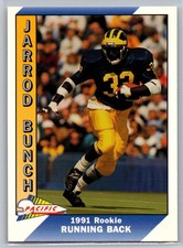 1991 Pacific Jarrod Bunch #438 RC Rookie Card Running Back NFL Football. rookie card picture