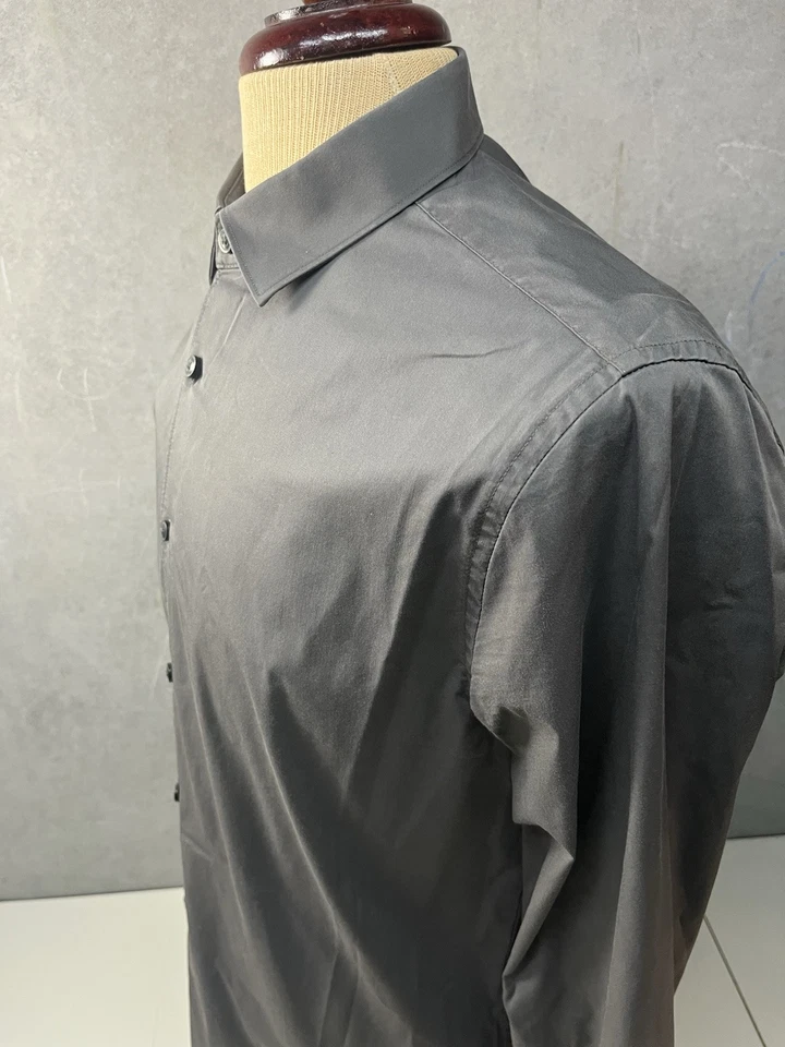 Tiger of Sweden Filbrodie Shirt Dark Gray Slim Size 16/ 41 - Image 3 of 4