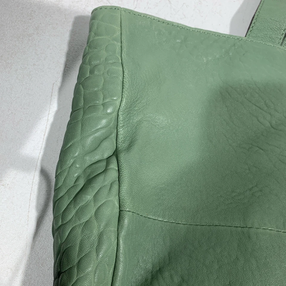 Antonio Melani Large Mint Green Soft Textured Leather Tote Shoulder Bag - Image 2 of 4
