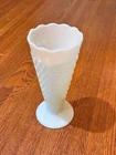 VintageAnchor Hocking Vintage Hobnail Milk Glass Dots Dashes Flower Vase 9.5"