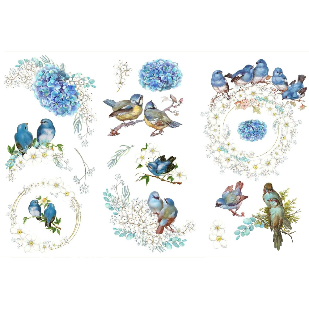 Rub On Transfers Furniture HYDRANGEA BLISS Furniture Decals Transfer Spring