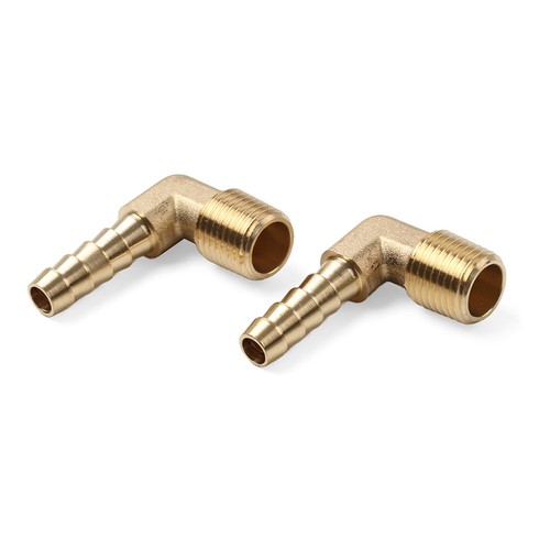 2pcs Brass Hose Barb Fitting Elbow 1/4" x 1/4 NPT Male Thread Pipe Connectors - Picture 10 of 12