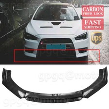 For Mitsubishi Lancer 08-15 Carbon Fiber Front Bumper Body Protector Lip Spoiler