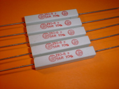 5x 56 Ohm / 7 Watt Wirewound-Power-Widerstand