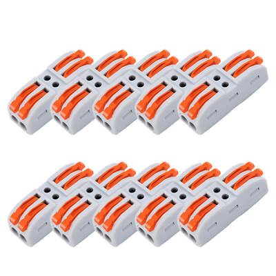 Compact Wire Splicing Connectors 2 Conductor for Circuit Inline 28-12 AWG 10Pack