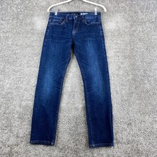 Aeropostale Slim Straight Jeans Men's 27/28 Blue 5-Pocket Low Rise Dark Wash