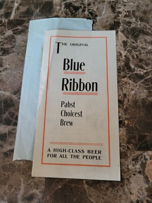 1890s Pabst Beer Bottle Brochure Milwaukee Bar Game Room PBR vintage 